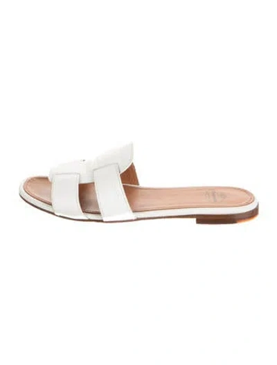 Pre-owned Church's Leather Slides In White