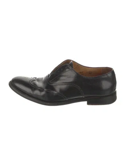 Pre-owned Church's Leather Studded Accents Oxfords In Black