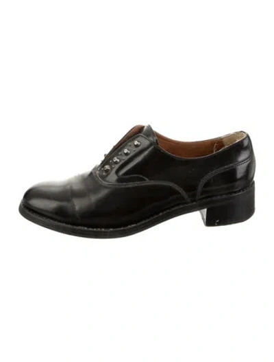 Pre-owned Church's Leather Studded Accents Oxfords In Black