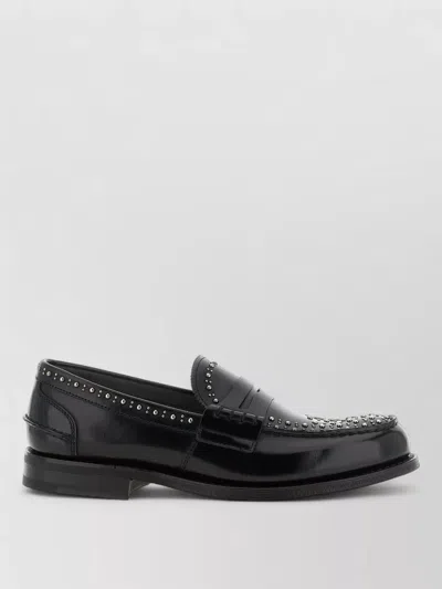 Church's Leather Studded Loafers In Black