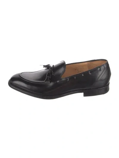 Pre-owned Church's Leather Tassel Accents Loafers In Black