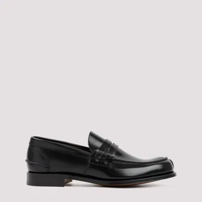 Church's Tunbridge Fume Navy Loafers In Black