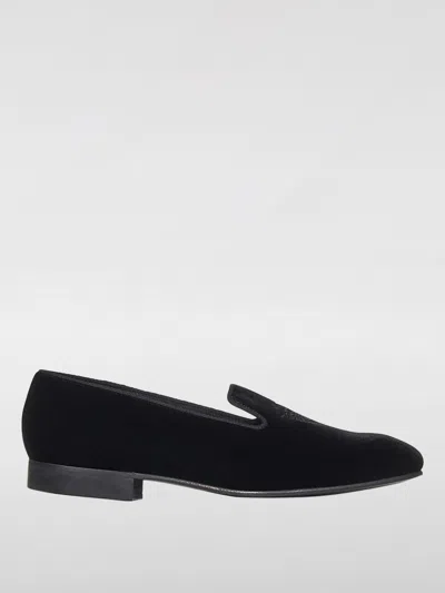 Church's Logo-embroidered Velvet Loafers In Black