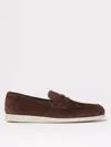 Church's Round Toe Suede Moccasin With Penny Strap In Dark
