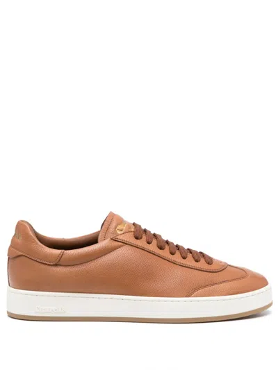 Church's Ludlow2 Leather Sneakers With Engraved Logo In Brown