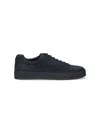 Church's Navy Textured Leather Low-top Sneakers With Rounded Toe Design In Black