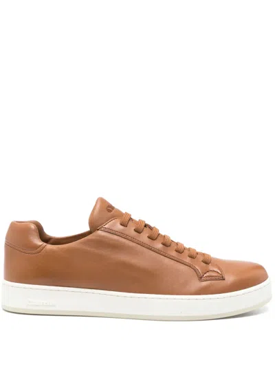 Church's Ludlow2 Leather Sneakers With Engraved Logo In Brown