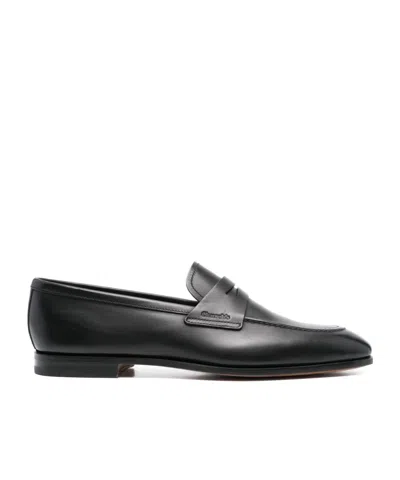 Church's Logo-debossed Leather Loafers In Black