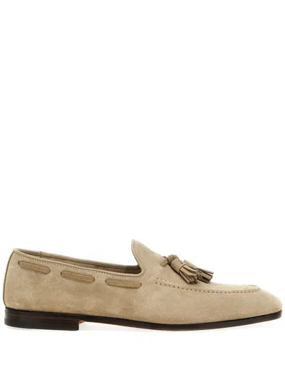 Church's Suede Loafers Tassel Detail Round Toe In Beige