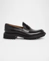 Church's Classic Penny Loafer With Round Toe And Chunky Sole In Black