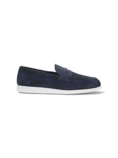 Church's Church`s Men's 100% Calf Leather Flat Loafers In Blue
