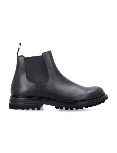 Church's Men Black Leather Boots In Multi