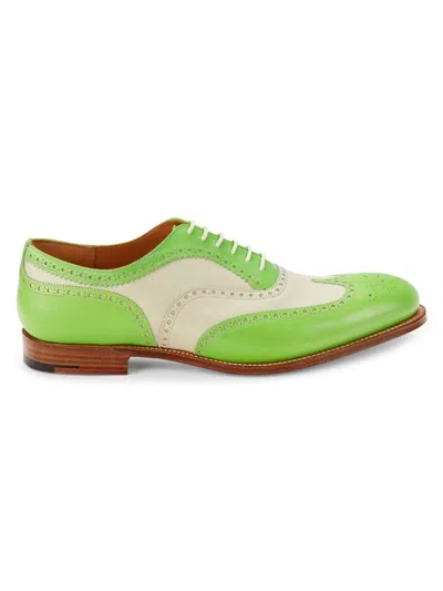 Church's Men's Chetwynd Colorblock Leather Oxford Shoes In Green Cream