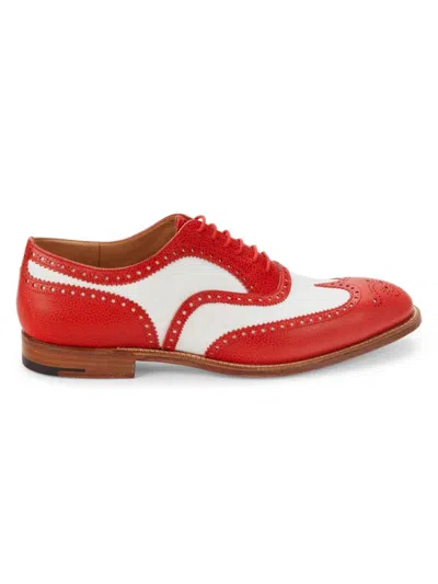 Church's Men's Colorblock Leather Brogues In Red White