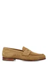 Church's Almond Toe Penny Strap Suede Brogues In Maracca