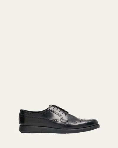 Church's Men's Ringmer Brogue Polished Fumé Leather Derby Shoes In Black