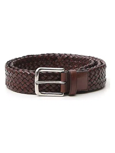 Church's Woven Calfskin Belt With Metal Buckle In Brown