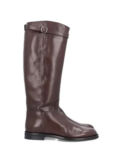 Church's Michelle G Leather Riding Boots In Brown