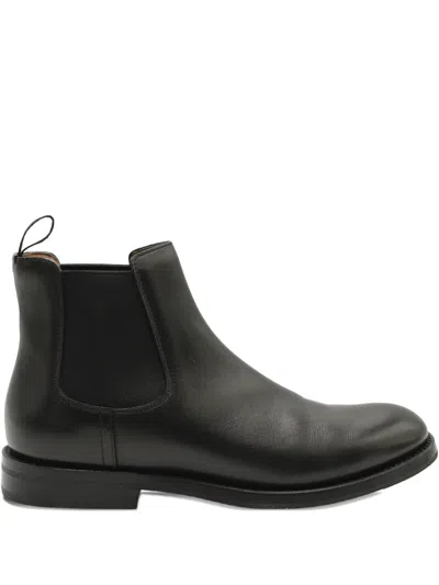 Pre-owned Church's Monmouth Wg Leather Chelsea Boots In Black