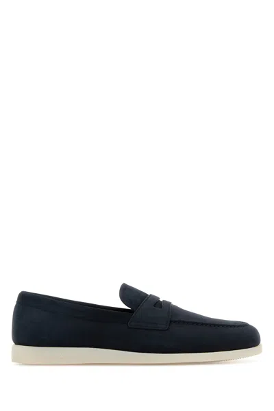 CHURCH'S NAVY BLUE SUEDE LOAFERS