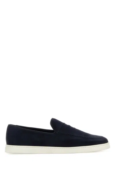 Church's Men Navy Blue Suede Peebles Loafers