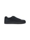 Church's Navy Textured Leather Low-top Sneakers With Rounded Toe Design In Black