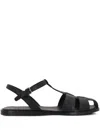Church's Odyssey Nappa Leather T-strap Sandals Shoes In Black