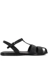 Church's Odyssey Nappa Leather T-strap Sandals Shoes In Black
