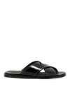 Church's Oriyah Leather Stud Crisscross Sandals In Black
