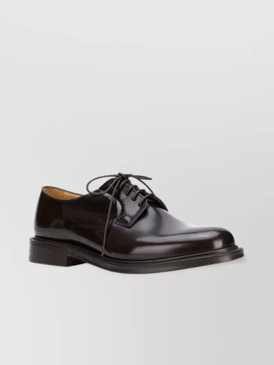 Church's Oxford Leather Shoe Flat Sole In Black