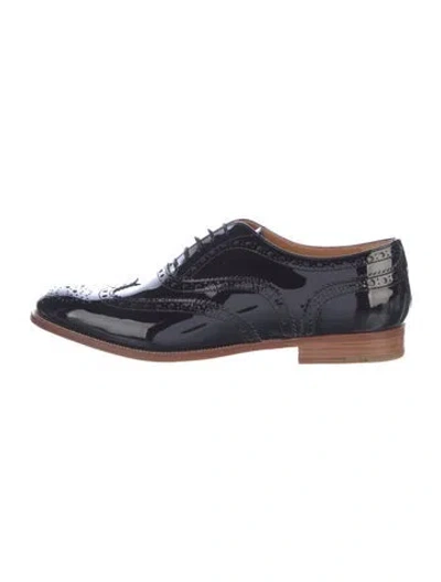 Pre-owned Church's Patent Leather Oxfords In Blue