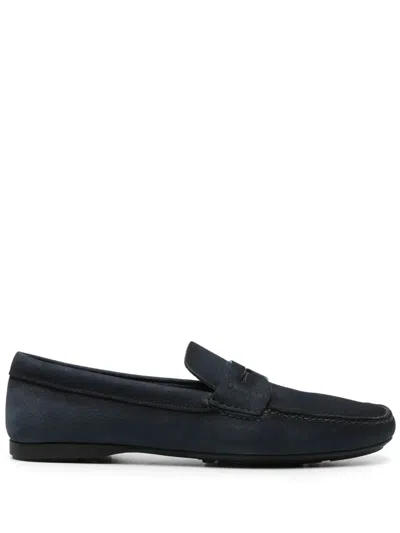 Church's Pebbled-leather Loafers In Blue