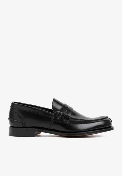 Church's Tunbridge Fume Navy Loafers In Black
