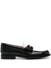 Church's Round Toe Loafers Contrasting Detail In Black
