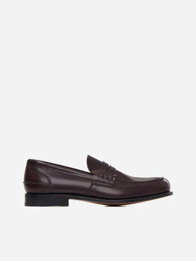 Church's Pembrey Leather Loafers In Burgundy