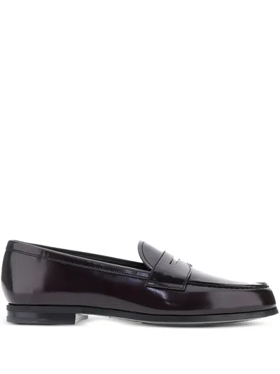 Church's Penny Leather Loafers In Red