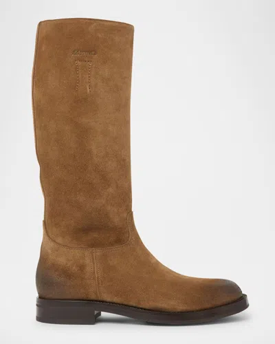 Church's Penny Mid-calf Suede Boots In Brown