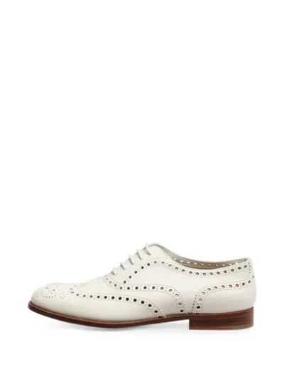 Pre-owned Church's Perforated Leather Brogues Shoes In White