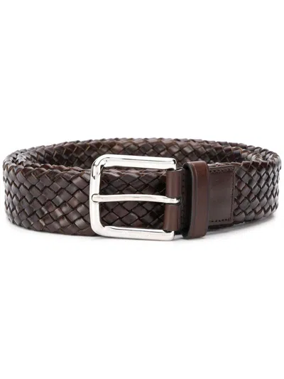 Church's Woven Calfskin Belt With Metal Buckle In Brown