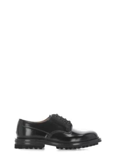 Church's Black Leather Mc Neil Lw Lace-up Shoes In Animal Print
