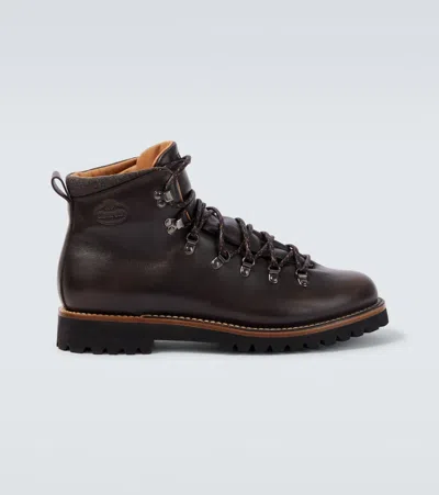 Church's Brown Rugged Lace-up Poulton Leather Ankle Boots In Multi