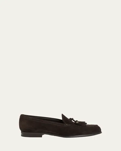 Church's Priscilla Suede Tassel Loafers In Black