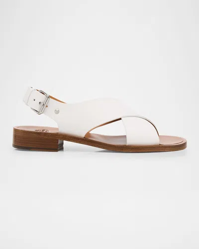 Church's Rhonda Leather Crisscross Slingback Sandals In White