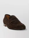 Church's Round Toe Suede Loafers With Penny Strap