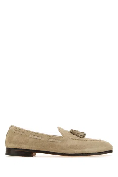CHURCH'S SAND SUEDE LOAFERS