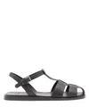 Church's Odyssey Nappa Leather T-strap Sandals Shoes In Black