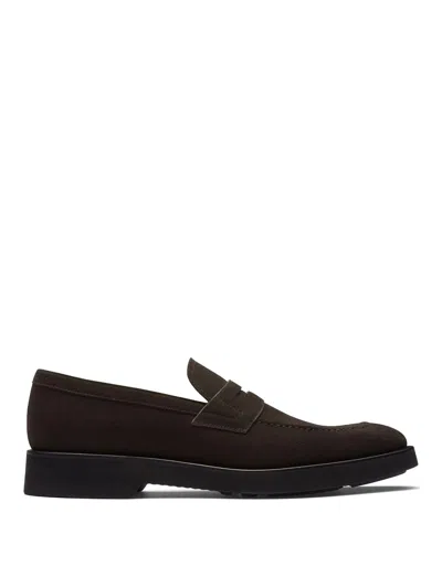 Church's Suede Calfskin Moccasin Loafers With Lightweight Eva Sole In Dark Brown
