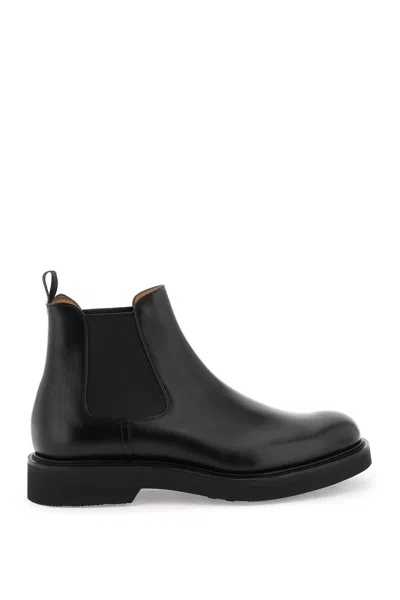 CHURCH'S SEMI-GLOSS LEATHER CHELSEA BOOTS FOR MEN IN CLASSIC BLACK