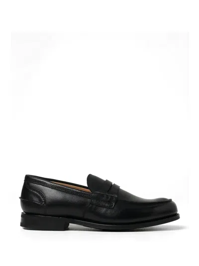 Church's Serrated-tongue Penny Loafers In Black