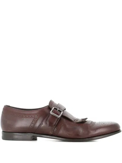 Church's Shangai Fringed Buckle Leather Monk Shoes In Brown